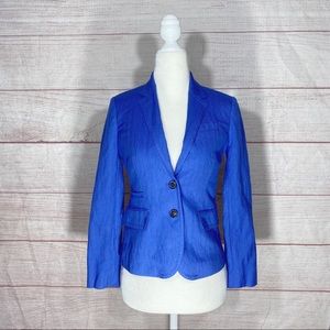 J. Crew Blue Fitted Schoolboy Blazer Petite